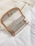 Mini Square Bag Metal Decor Clear Chain Strap