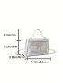 Mini Square Bag Metal Decor Clear Chain Strap