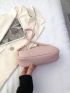 Litchi Embossed Hobo Bag Baby Pink Chain Decor