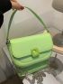 Mini Saddle Bag Green Flap For Daily