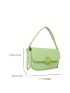 Mini Saddle Bag Green Flap For Daily