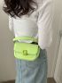 Mini Saddle Bag Green Flap For Daily