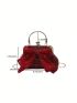 Plaid Pattern Novelty Bag Bow Decor Top Handle