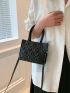 Mini Square Bag Heart Pattern Double Handle For Daily