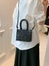 Mini Square Bag Heart Pattern Double Handle For Daily