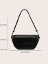 Small Saddle Bag Solid Color Flap Minimalist Style