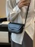 Small Saddle Bag Solid Color Flap Minimalist Style