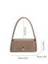 Small Baguette Bag Solid Color Push Lock