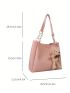 Medium Shoulder Bag Solid Color With Bag Charm