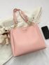 Medium Shoulder Bag Solid Color With Bag Charm