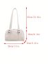 Minimalist Shoulder Bag Medium Buckle Decor White