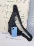 Letter Graphic Sling Bag Medium Zipper With USB Charging Port