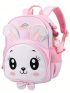 Cartoon Graphic Classic Backpack With Bag Charm Preppy