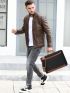 Colorblock Classic Briefcase Medium Double Handle