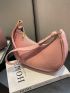 Minimalist Hobo Bag Medium Zipper Pink