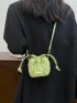 Quilted Bucket Bag Mini Buckle Decor