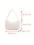 Minimalist Hobo Bag Small Zipper White