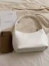 Minimalist Hobo Bag Small Zipper White