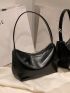 Minimalist Hobo Bag Small Zipper Black