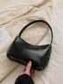 Minimalist Hobo Bag Small Zipper Black