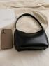 Minimalist Hobo Bag Small Zipper Black