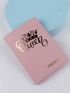 Letter Print Baby Pink Passport Case