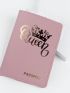 Letter Print Baby Pink Passport Case