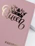 Letter Print Baby Pink Passport Case