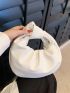 Minimalist Ruched Bag Medium Top Handle White