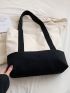 Colorblock Shoulder Tote Bag Letter Print Double Handle For Daily