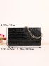 Crocodile Embossed Flap Chain Square Bag Fashion