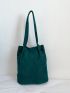 Letter Patch Double Handle Shopper Bag Green