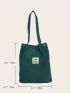 Letter Patch Double Handle Shopper Bag Green