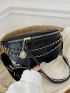 Medium Waist Bag Stitch Design Chain & Metal Decor