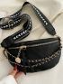 Medium Waist Bag Stitch Design Chain & Metal Decor