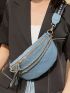 Medium Waist Bag Stitch Design Chain & Metal Decor