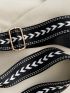 Medium Waist Bag Stitch Design Chain & Metal Decor