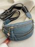 Medium Waist Bag Stitch Design Chain & Metal Decor