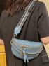 Medium Waist Bag Stitch Design Chain & Metal Decor