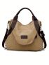 New Fashion Large Pocket Casual Women's Shoulder Cross Body Handbag Canvas Bag