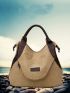 New Fashion Large Pocket Casual Women's Shoulder Cross Body Handbag Canvas Bag