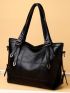 Minimalist Tote Bag Double Handle Solid Color