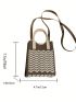 Mini Crochet Bag Two Tone Geometric Pattern