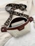 Women's Geometric Print PU Sling Bag, Trendy & Stylish Crossbody Purse for Travel