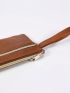 Minimalist Coin Purse Zipper Brown