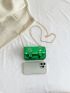 Minimalist Square Bag Mini Flap Buckle Decor Funky