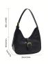 Green Hobo Bag Buckle Decor Fashionable For Daily