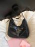 Green Hobo Bag Buckle Decor Fashionable For Daily