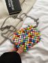 Women's Hollow Out Bag Acrylic Beaded Wallet Crossbody Bag