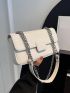 Minimalist Square Bag Small Flap White